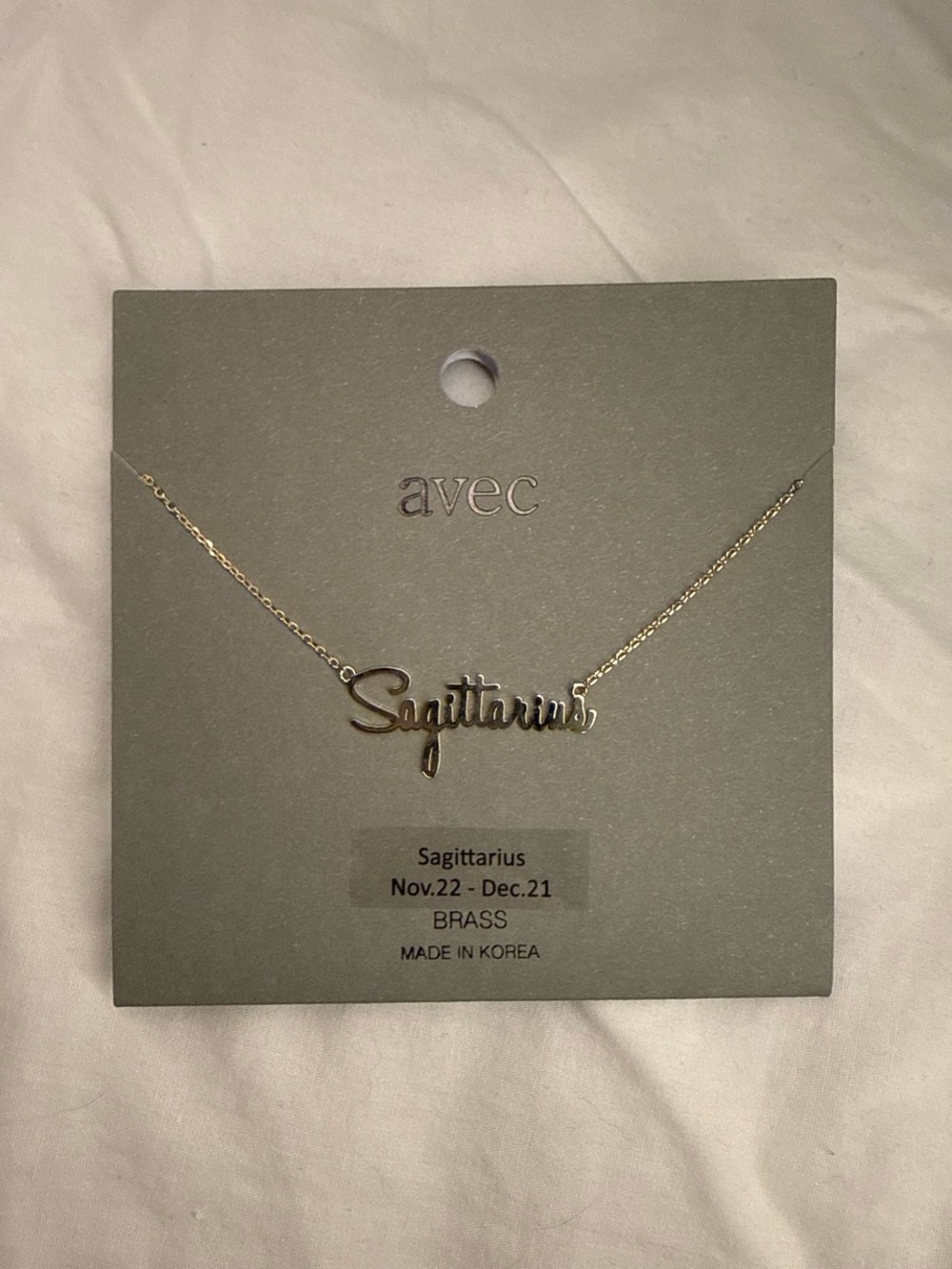 Avec Les Filles Gold Sagittarius Script Necklace